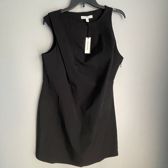 NEW Banana Republic Black Pleated Shoulder Dress Size 10 Party MSRP $120.00 - Picture 2 of 14